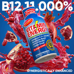 Vitamin Energy B12 shot bottle with 260 mg caffeine for alertness