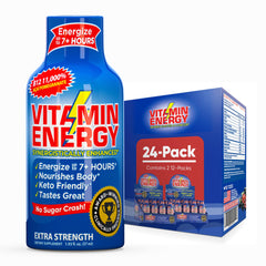 Vitamin Energy B12 shot with acai-pomegranate for sustained energy at work