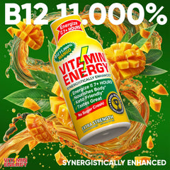 Packaging front of Vitamin Energy B12 shot shows zero sugar and vegan.