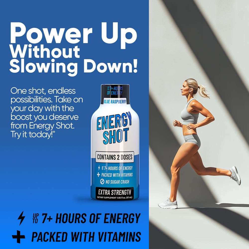 Vitamin Energy Blue Raspberry shot glass during a workout for a refreshing lift