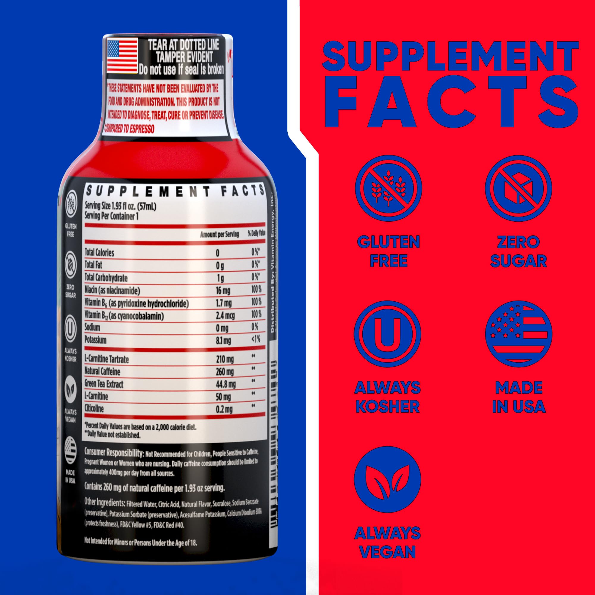Vitamin Energy Focus+ shot pour for immediate focus on the go