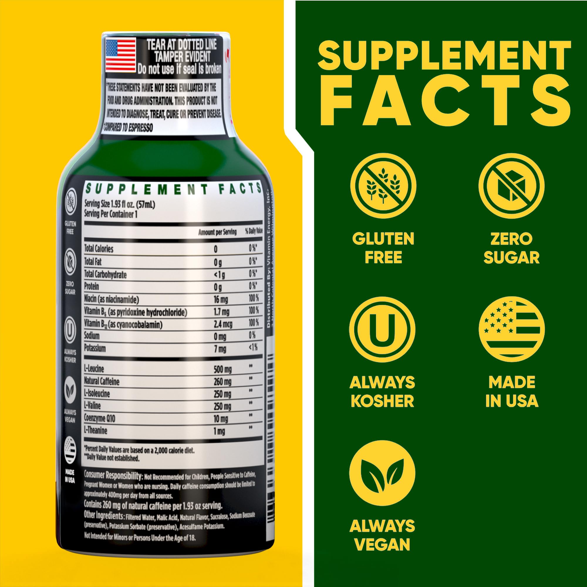 Vitamin Energy Focus+ grape label close-up highlighting ingredients.