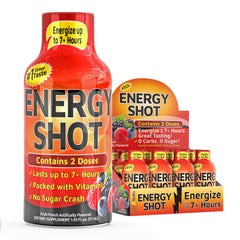 Vitamin Energy Fruit Punch Shot bottle boosts quick daytime energy on the go