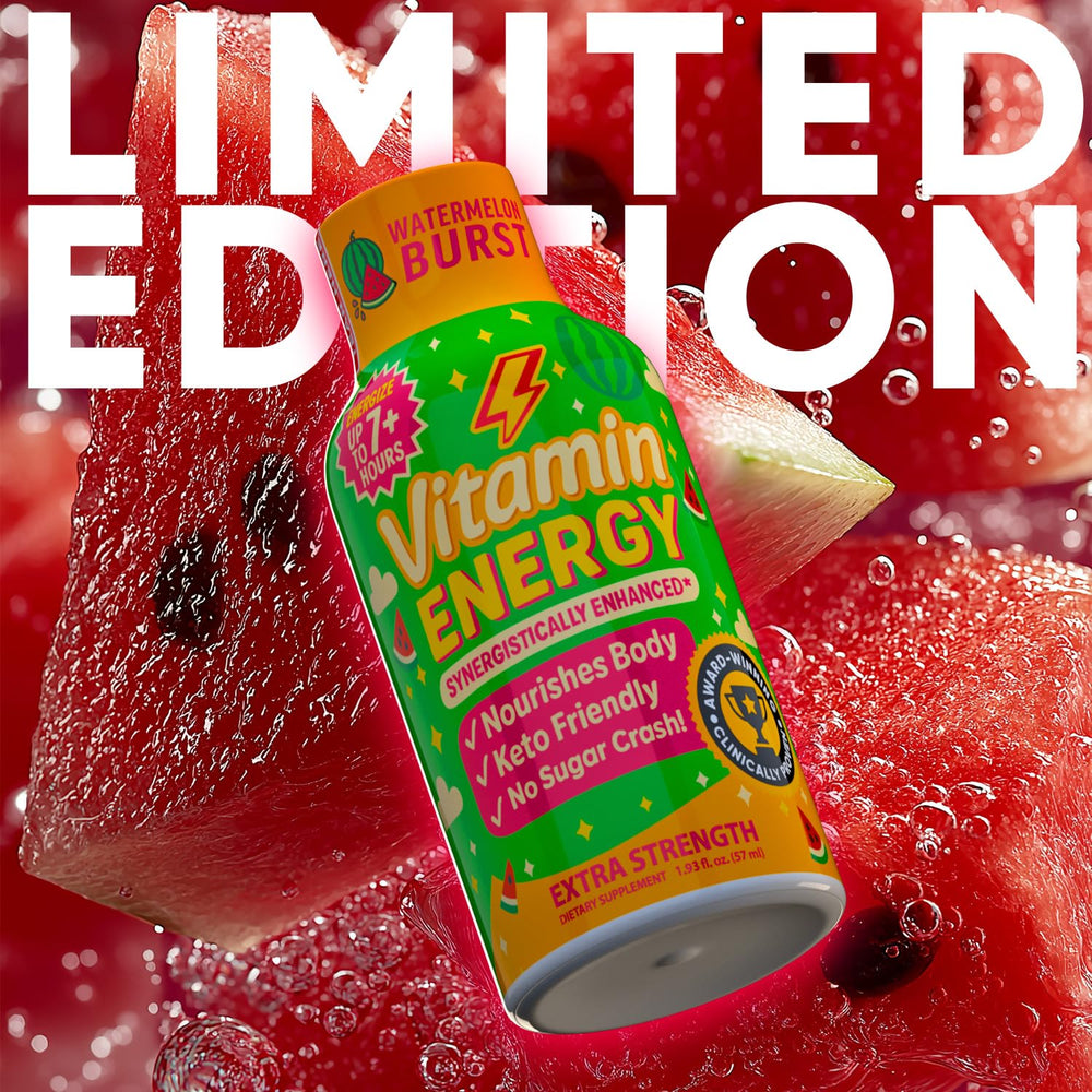 Vitamin Energy Immune+ 48-pack box displayed for bulk energy and daily use.