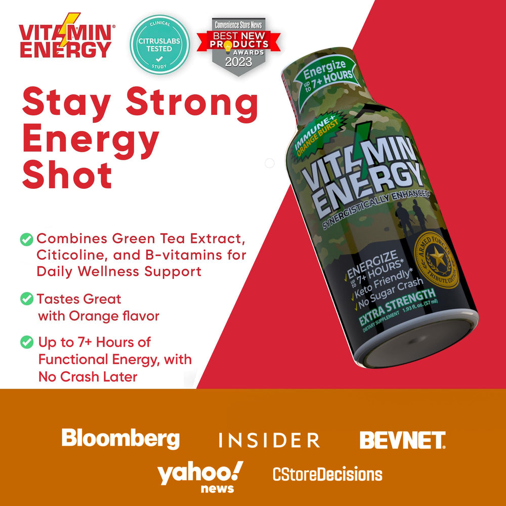 Label of Vitamin Energy Immune+ highlighting B vitamins for energy metabolism