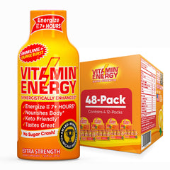 Vitamin Energy Immune+ Orange Burst shot front view highlighting energy-boosting formula