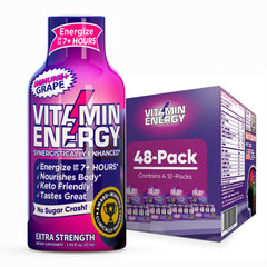 Vitamin Energy Immune+ grape shot bottle front for quick focus and steady energy