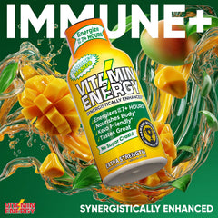Vitamin Energy Immune+ Mango Shot in use for quick morning energy