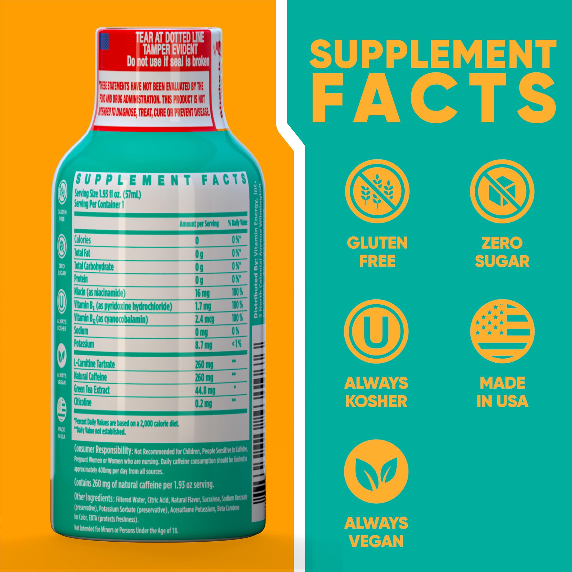 Vitamin Energy Immune+ 48-pack display shows convenient shots for daily focus on the go