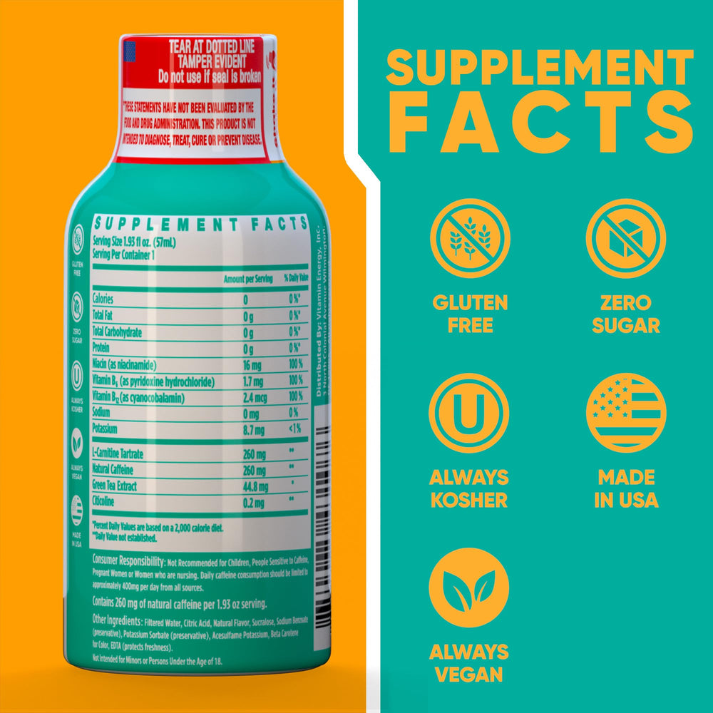 Vitamin Energy Immune+ 48-pack display shows convenient shots for daily focus on the go
