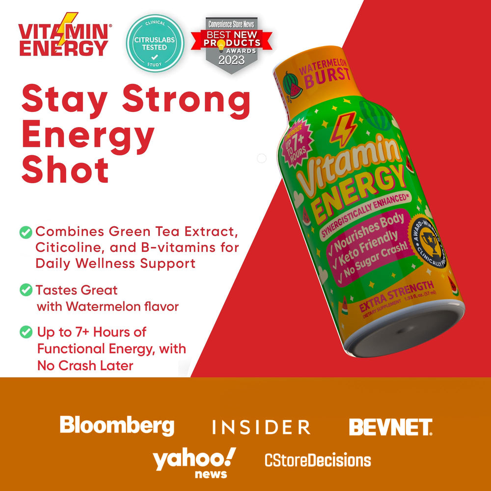 Pouring Vitamin Energy Immune+ into a glass for an energy boost