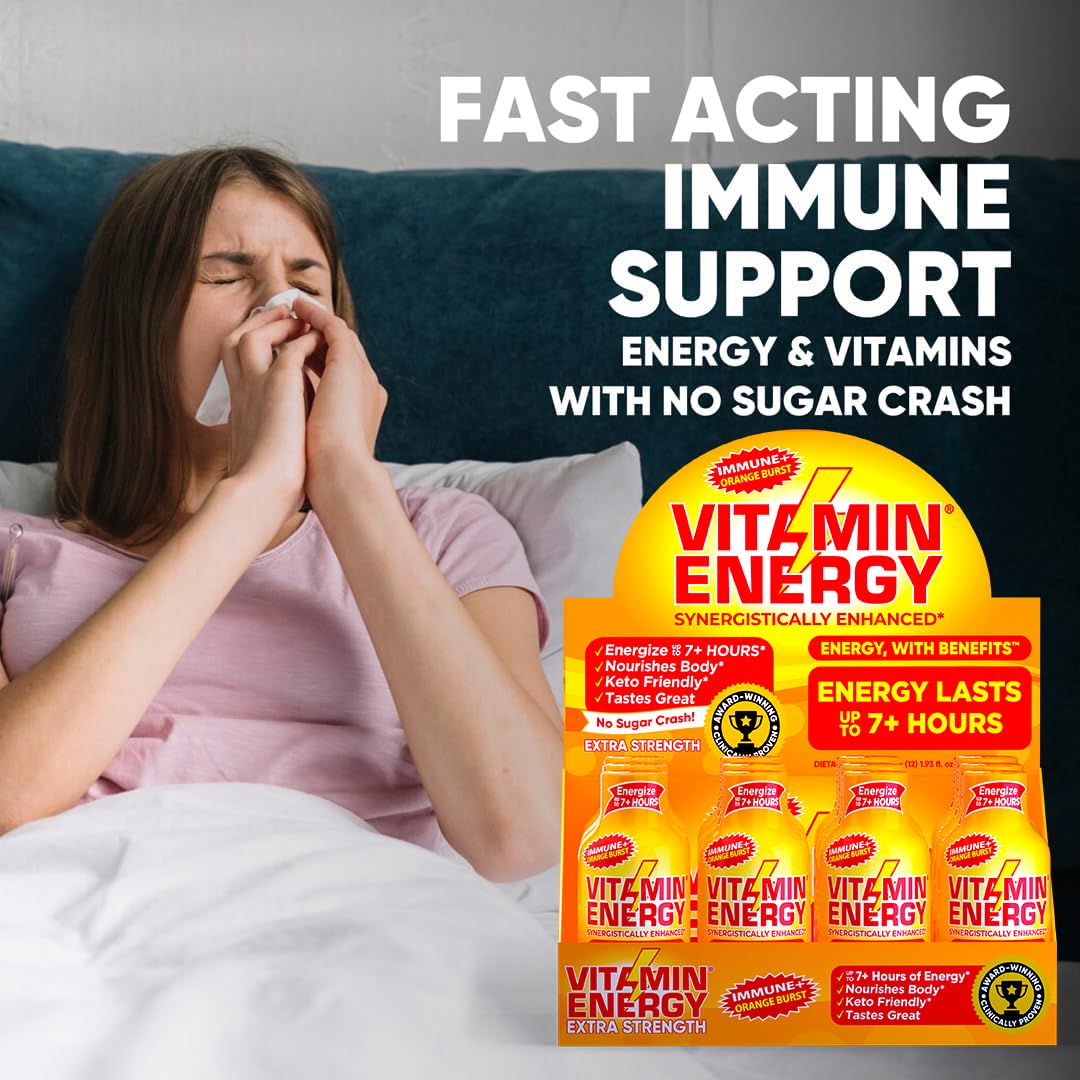 Vitamin Energy Immune+ Zero Sugar badge visible on packaging.