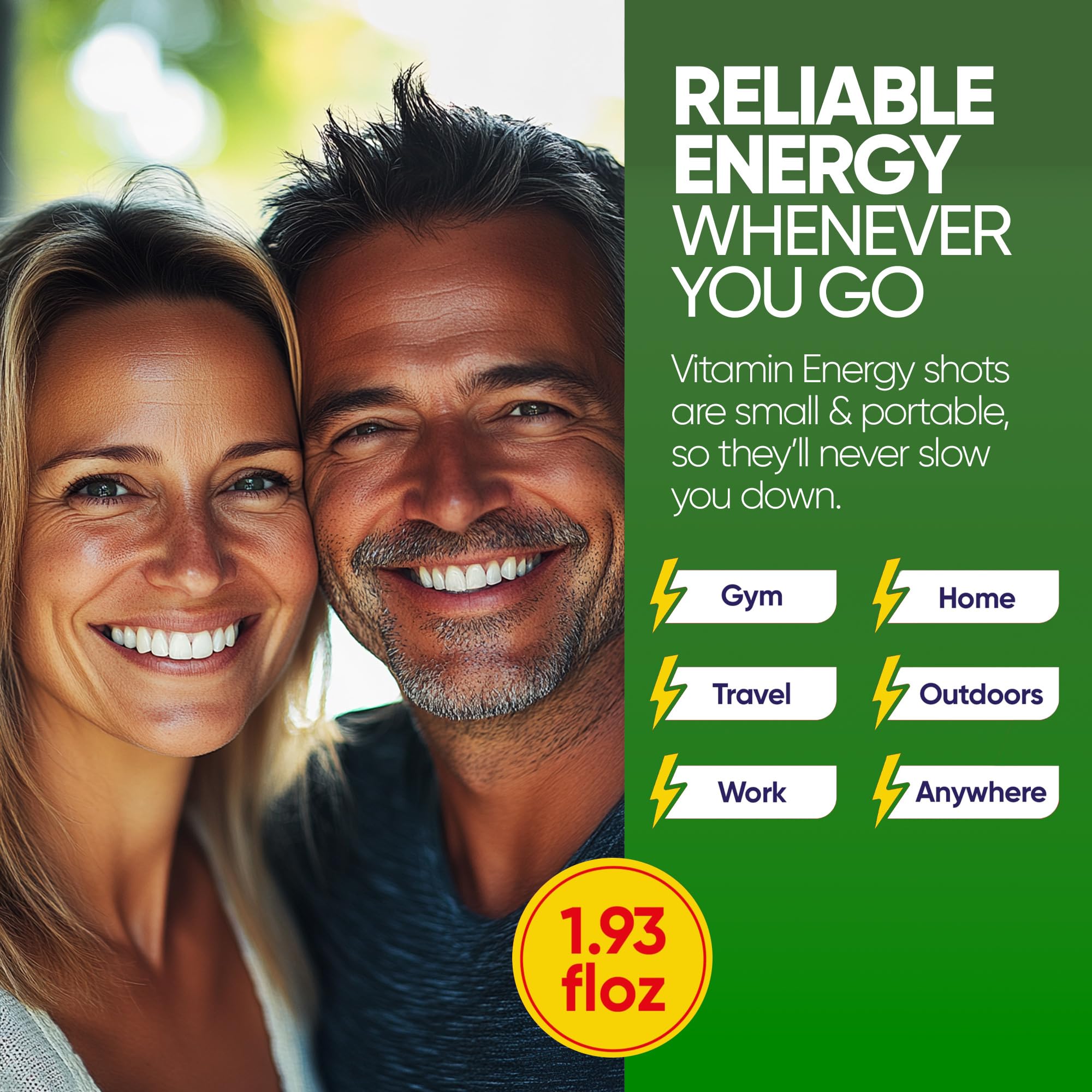 Vitamin Energy Immune+ on-the-go scene demonstrates quick, convenient energy moments.