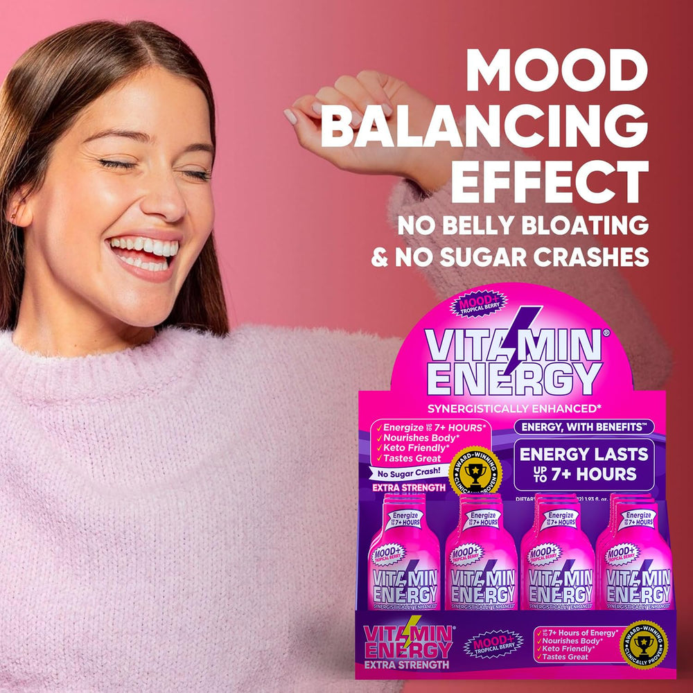 Vitamin Energy Mood+ Tropical Berry ingredients graphic