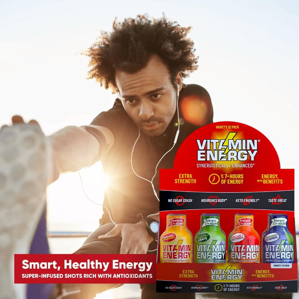 Vitamin Energy Mood shot aids relaxation and stress management.