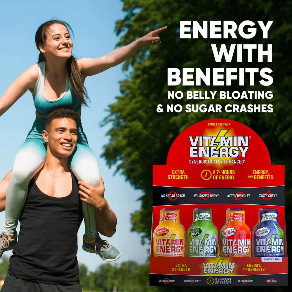 Vitamin Energy variety pack with six bottles demonstrates easy daily wellness option.