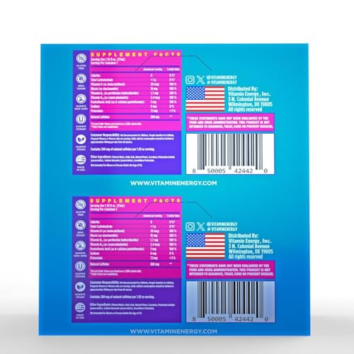 Vitamin Energy label closeup emphasizes keto-friendly, zero sugar benefits.