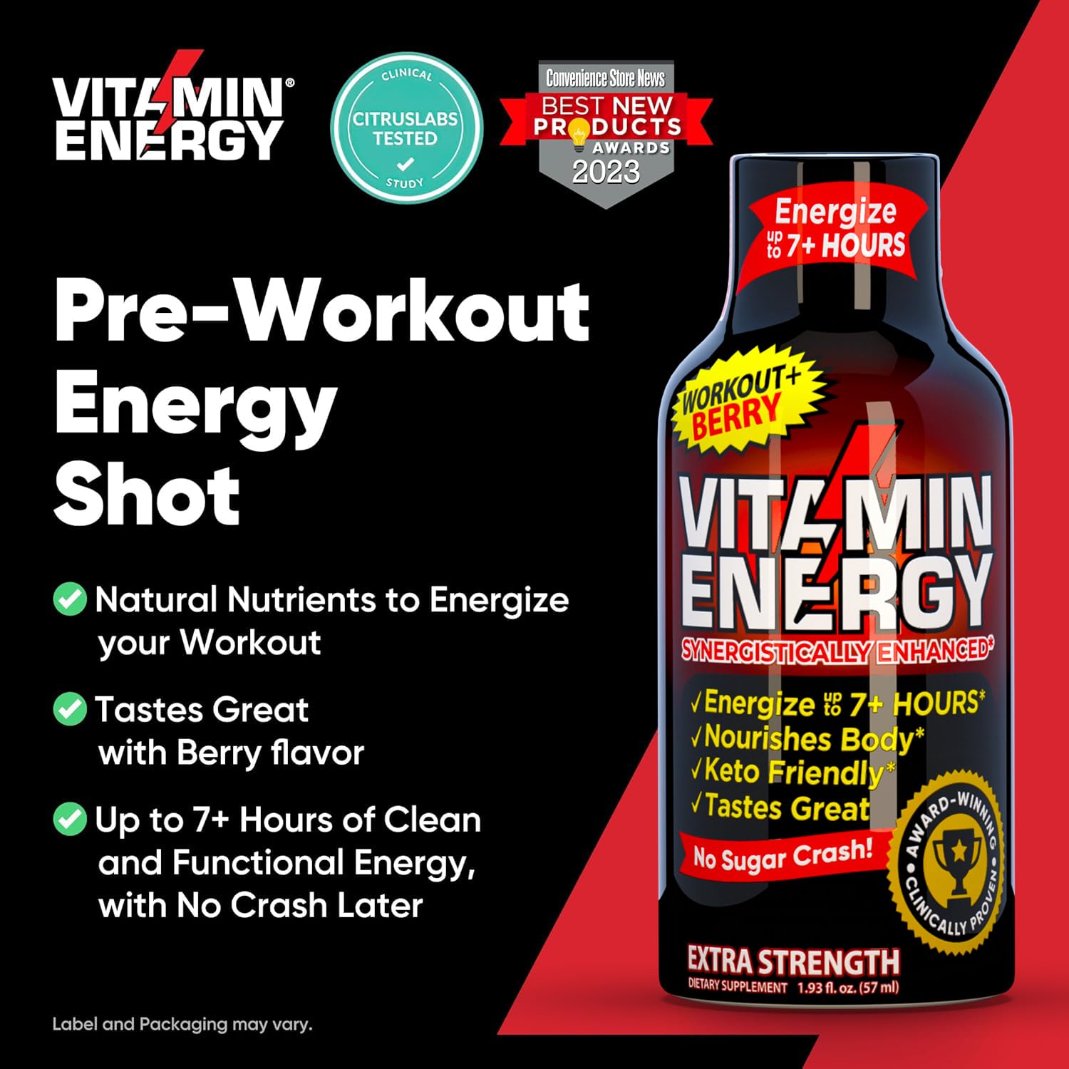 Vitamin Energy Workout+ Berry multi-pack display for structured training routines