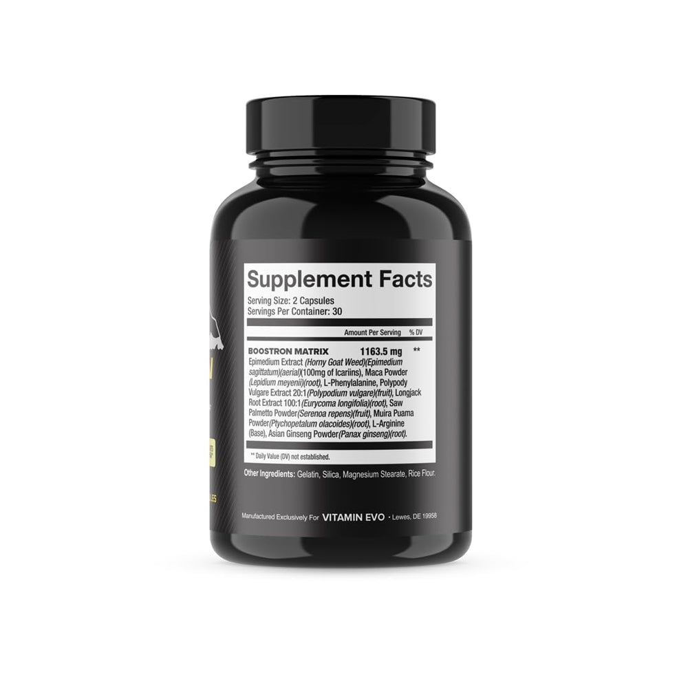 Boostron capsules closeup highlighting easy-to-take pills for daily use
