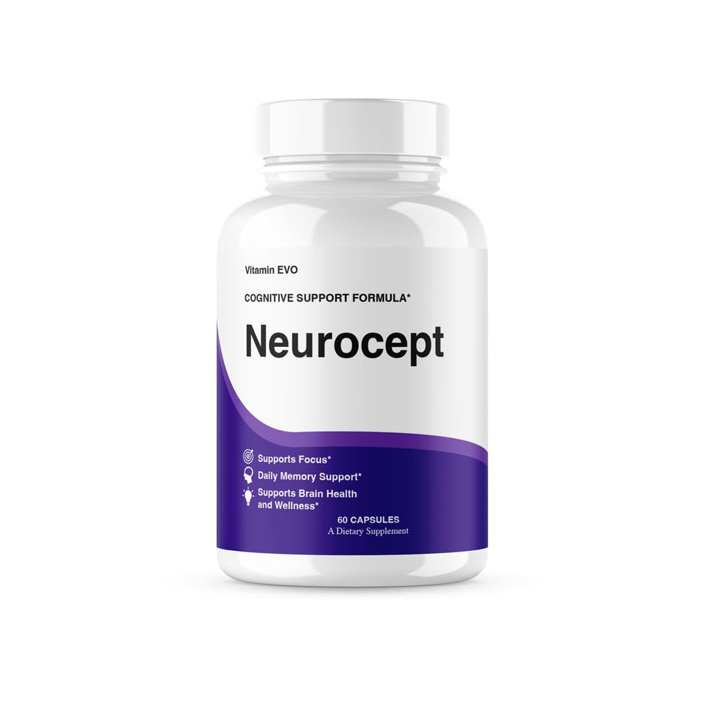 Vitamin Evo Neurocept bottle close-up for easy daily brain support