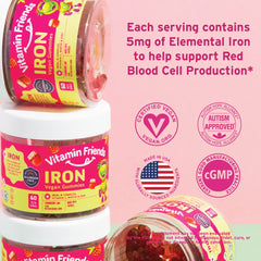 Strawberry jam flavor gummies appeal to kids during daily wellness routine.