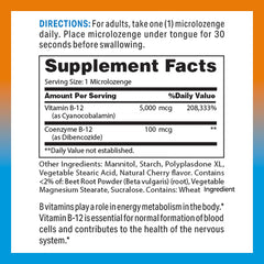 Vitamin World B-12 Sublingual Lozenges under tongue dissolve quickly for on-the-go energy support.