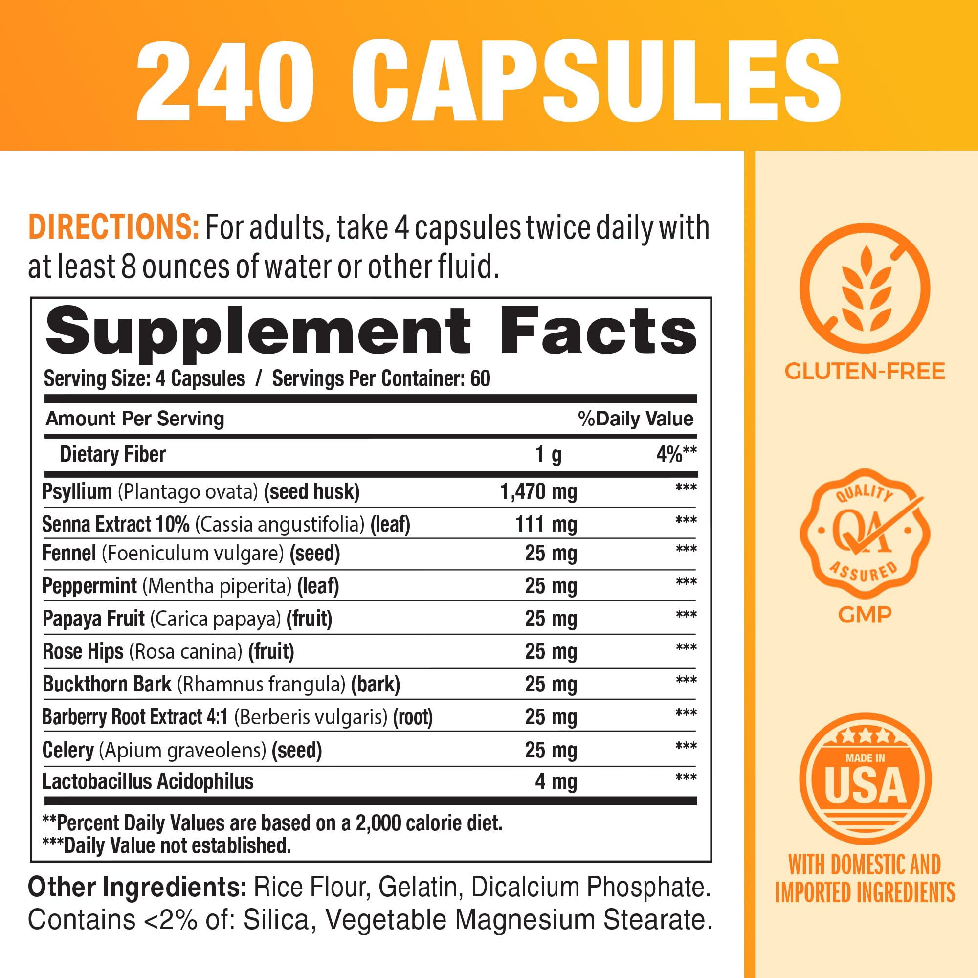 Vitamin World Colon Cleanse bottle label highlighting key ingredients.