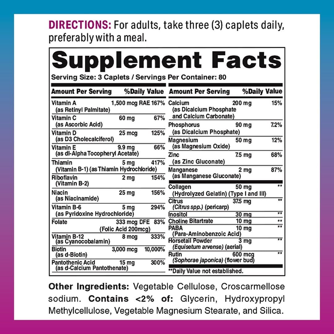 Vitamin World gluten-free coated caplets close-up highlighting easy swallowing.