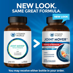Vitamin World Joint Mover cap closeup highlighting secure packaging.