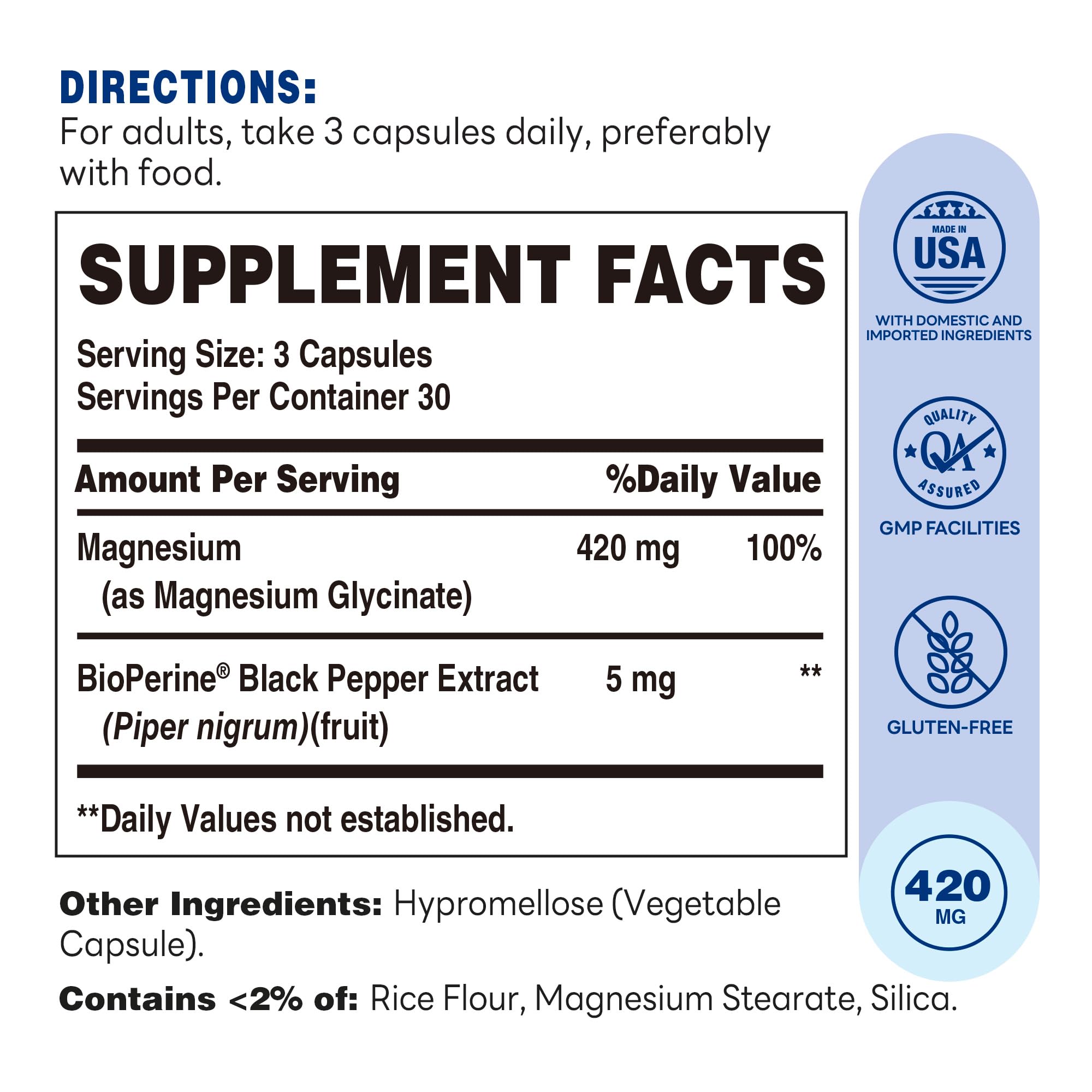 Vitamin World magnesium capsules close-up showing chelated capsules for gentle daily support.