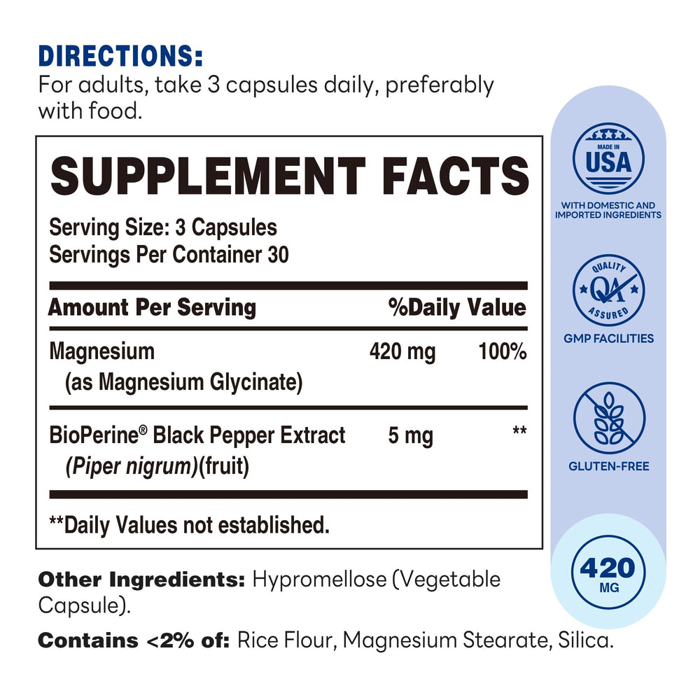 Vitamin World magnesium capsules close-up showing chelated capsules for gentle daily support.