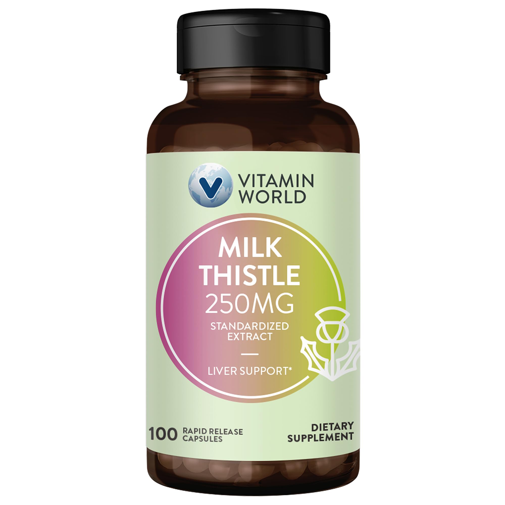 Vitamin World Milk Thistle bottle front view for daily wellness support