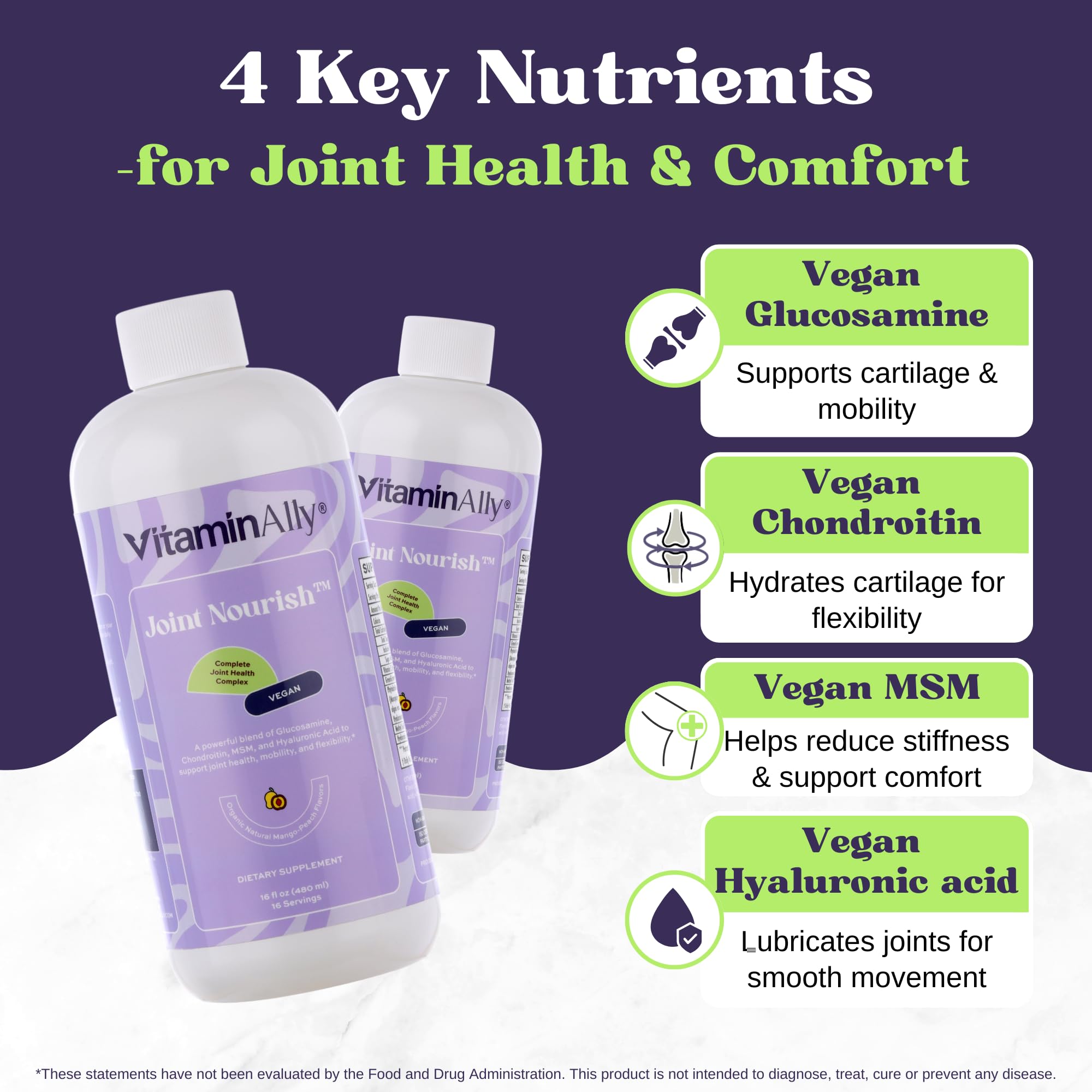 Vitaminally Mango-Peach flavor label highlights sugar-free vegan ingredients