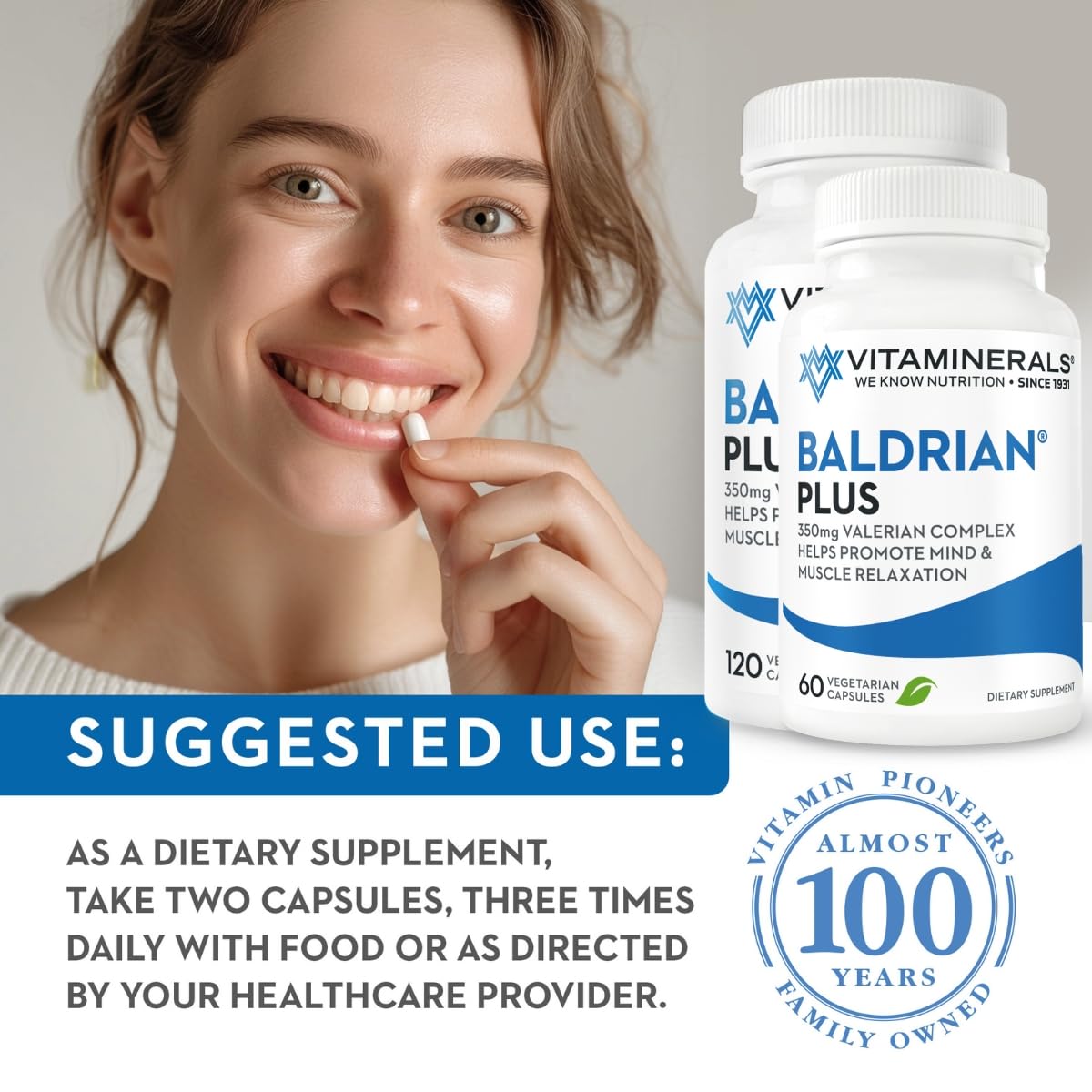 Vitaminerals 33+ Baldrian ingredients matrix with valerian and magnesium