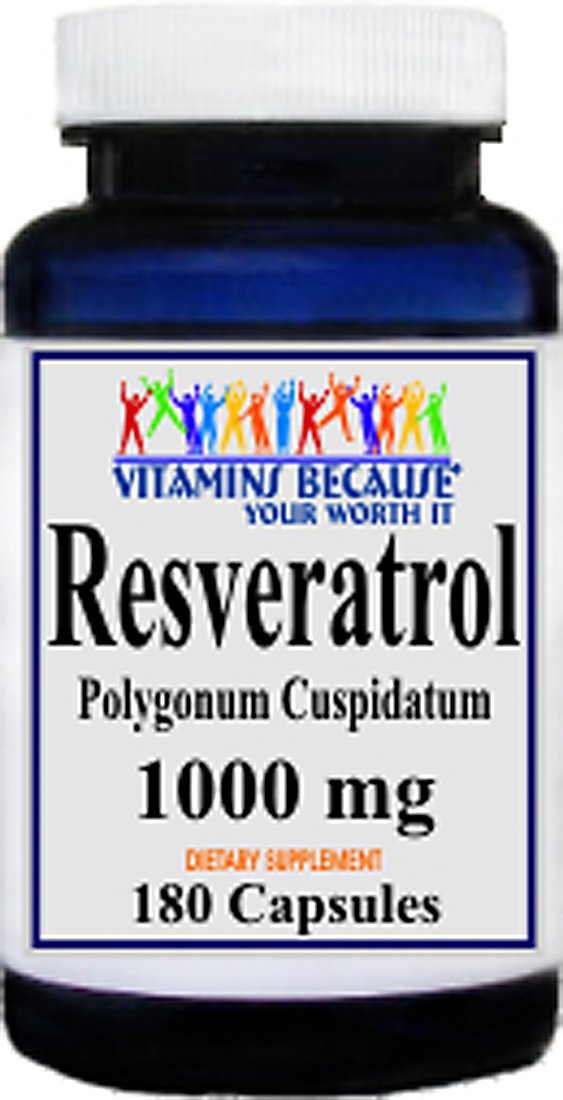 Vitamins Because Resveratrol 1000mg bottle for daily wellness support