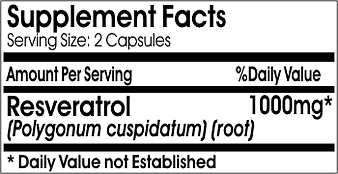Vitamins Because Resveratrol 1000mg capsules for convenient daily dosing