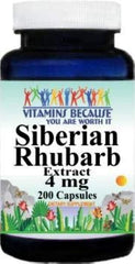 Vitamins Because Siberian Rhubarb Extract bottle for daily wellness