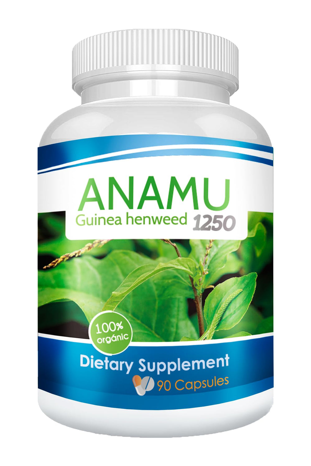 VITAMISAN Anamu 1250 mg bottle back—organic sourcing details and usage tips