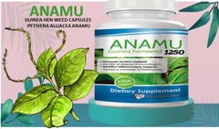 VITAMISAN Anamu 1250 mg label close-up—clear dosage per capsule