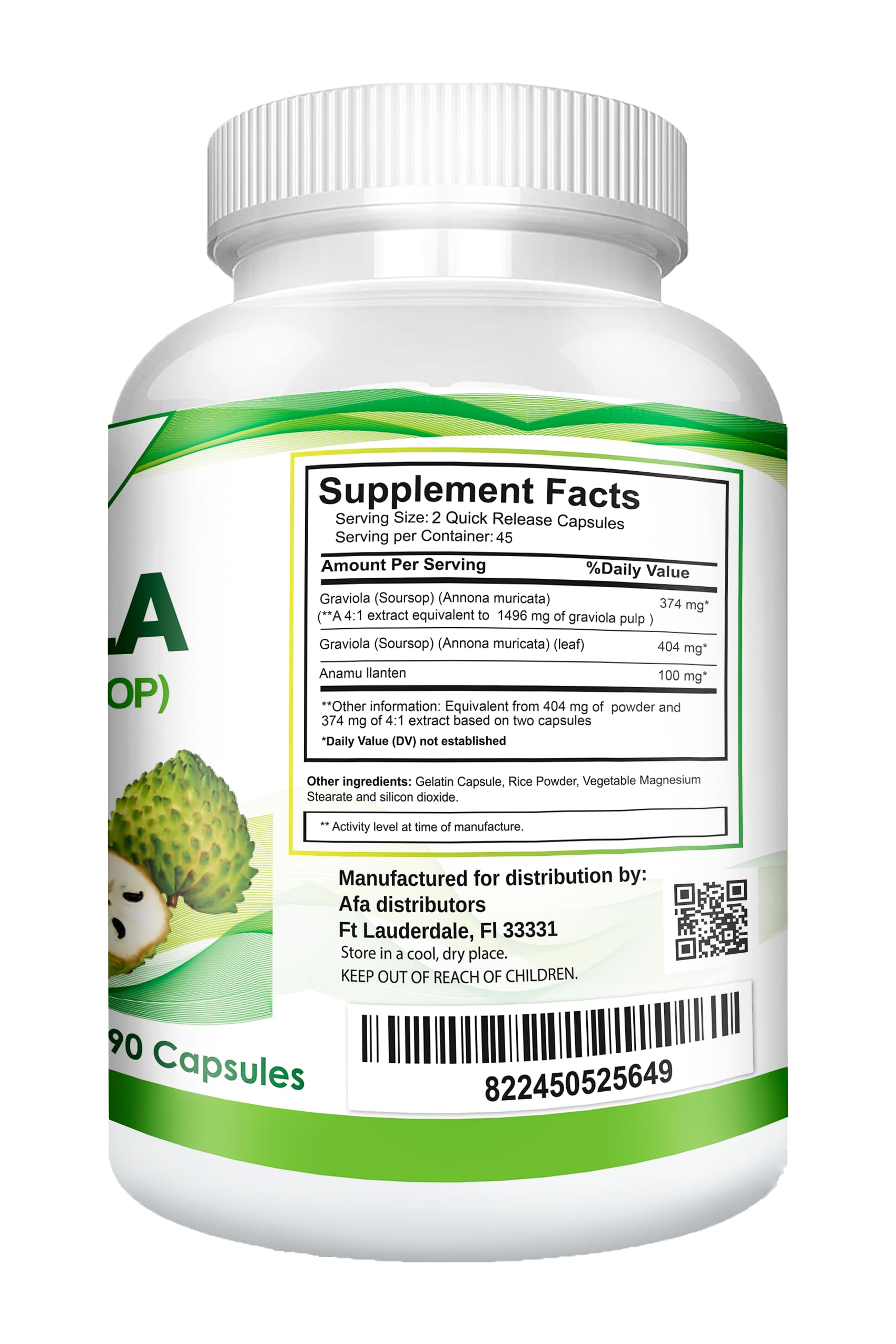 VITAMISAN Graviola leaf powder close-up highlighting pure leaf extract for daily wellness.