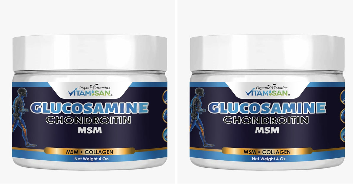 VITAMISAN Premium Organic Glucosamine Cream bottle supports everyday joint comfort.