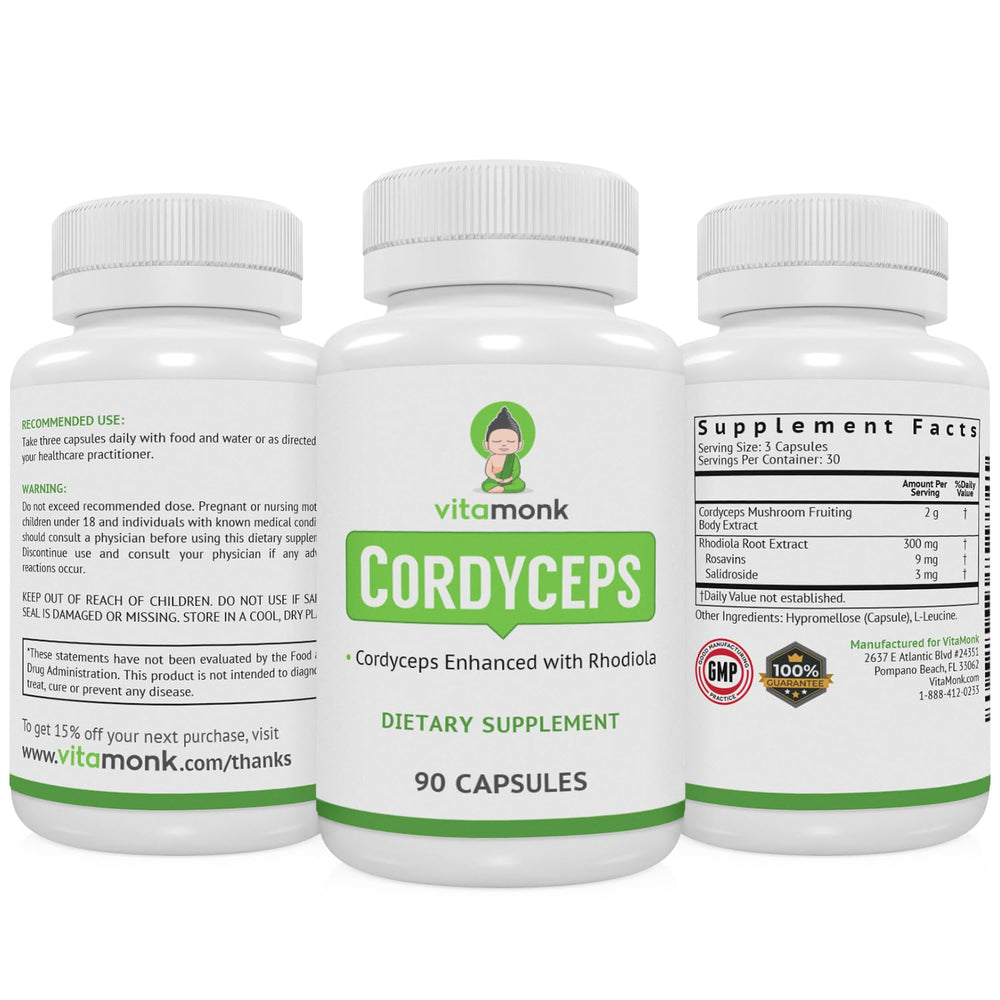 VitaMonk Cordyceps Rhodiola during morning workout for endurance.