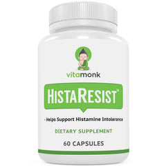 VitaMonk HistaResist bottle front view for easy daily use and balance.