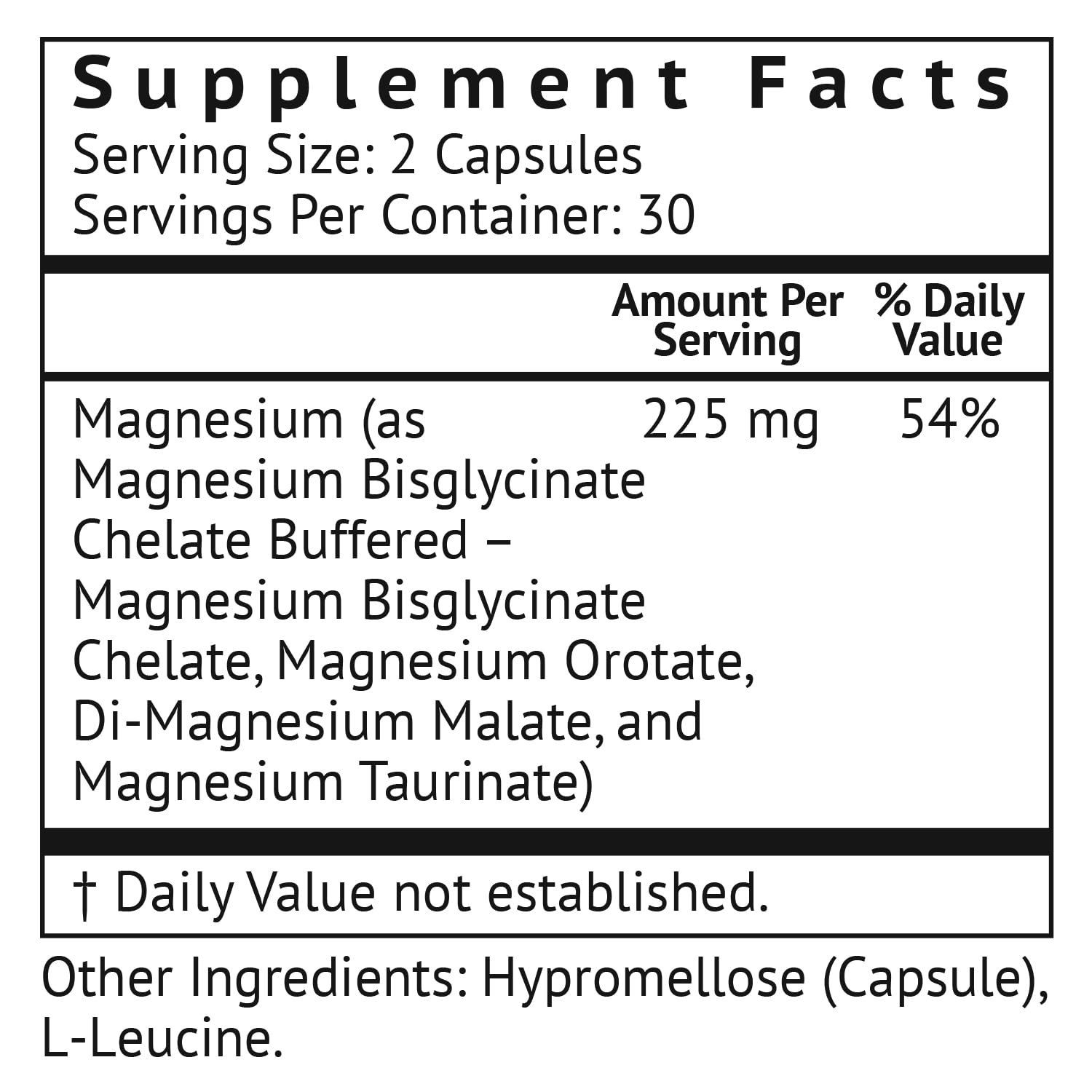 VitaMonk Quad Magnesium Blend bottle back view highlighting ingredients