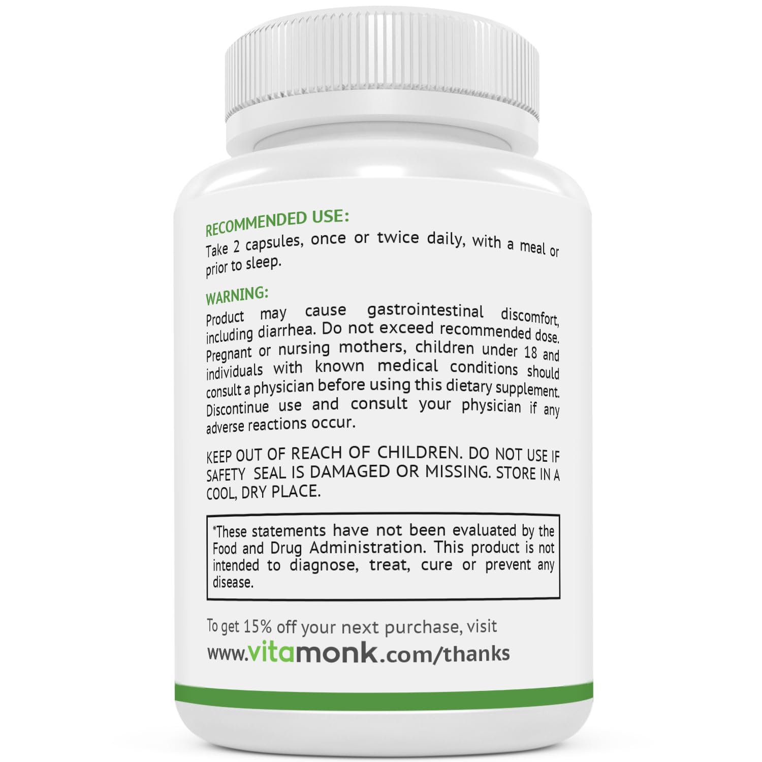 Overview of recommended daily use for VitaMonk Quad Magnesium