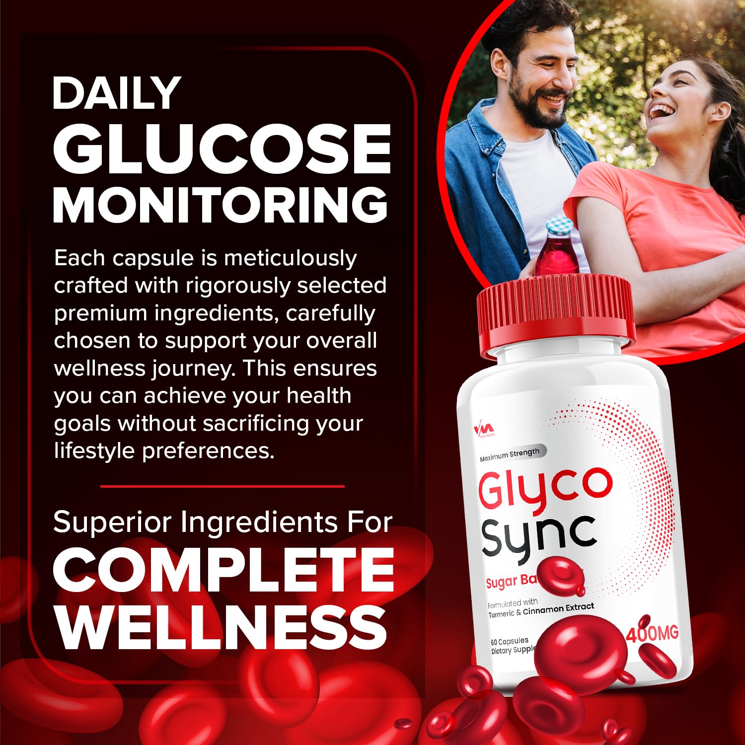 Vitamoon GlycoSync two-pack display emphasizes value and convenience.