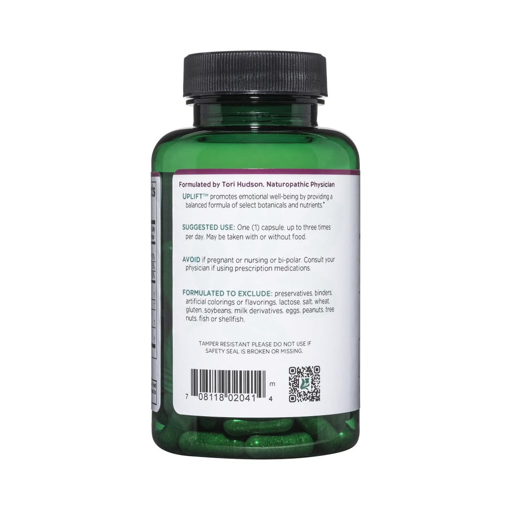 Vitanica Uplift ingredients table featuring B6, B12, and L-5-MTHF