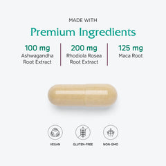 Vitanica Adrenal Assist box packaging shown for easy shelf appeal.