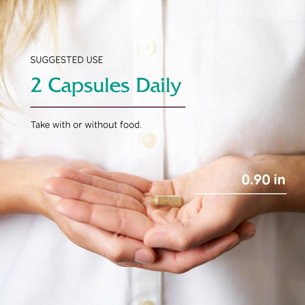 Vitanica Ovulation Assist adrenal support image highlighting rhodiola and holy basil for resilience.