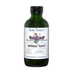 Vitanica Adrenal Tonic bottle pour may support stress response and energy balance.